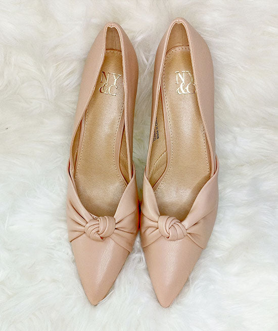 NY&C BEIGE SHOE WITH KNOT BRIE HEEL