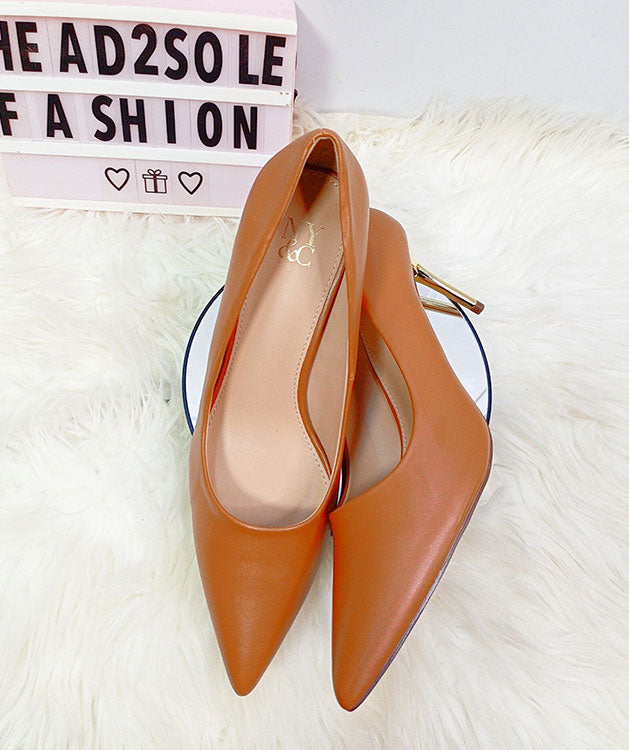 Ny&C Brown Shoe Belle Pump Solid Heel
