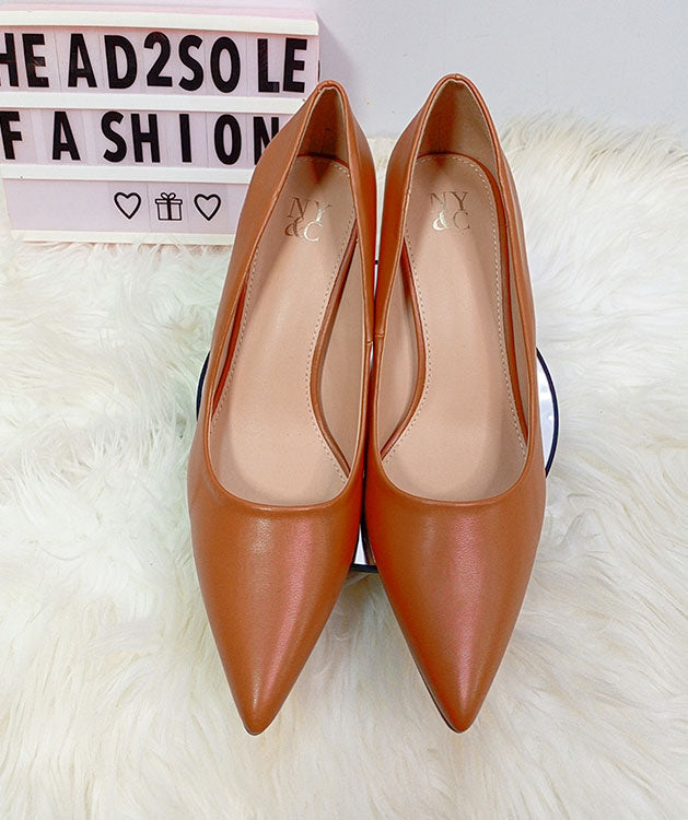 Ny&C Brown Shoe Belle Pump Solid Heel