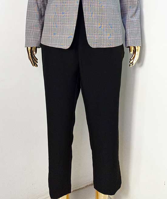 NY&C BLACK CREPE PANT KISSING PLEATS