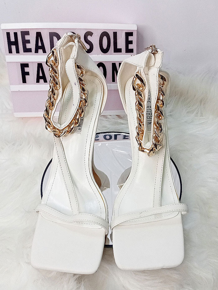 Cape Robbin White Sandal With Chain Ever