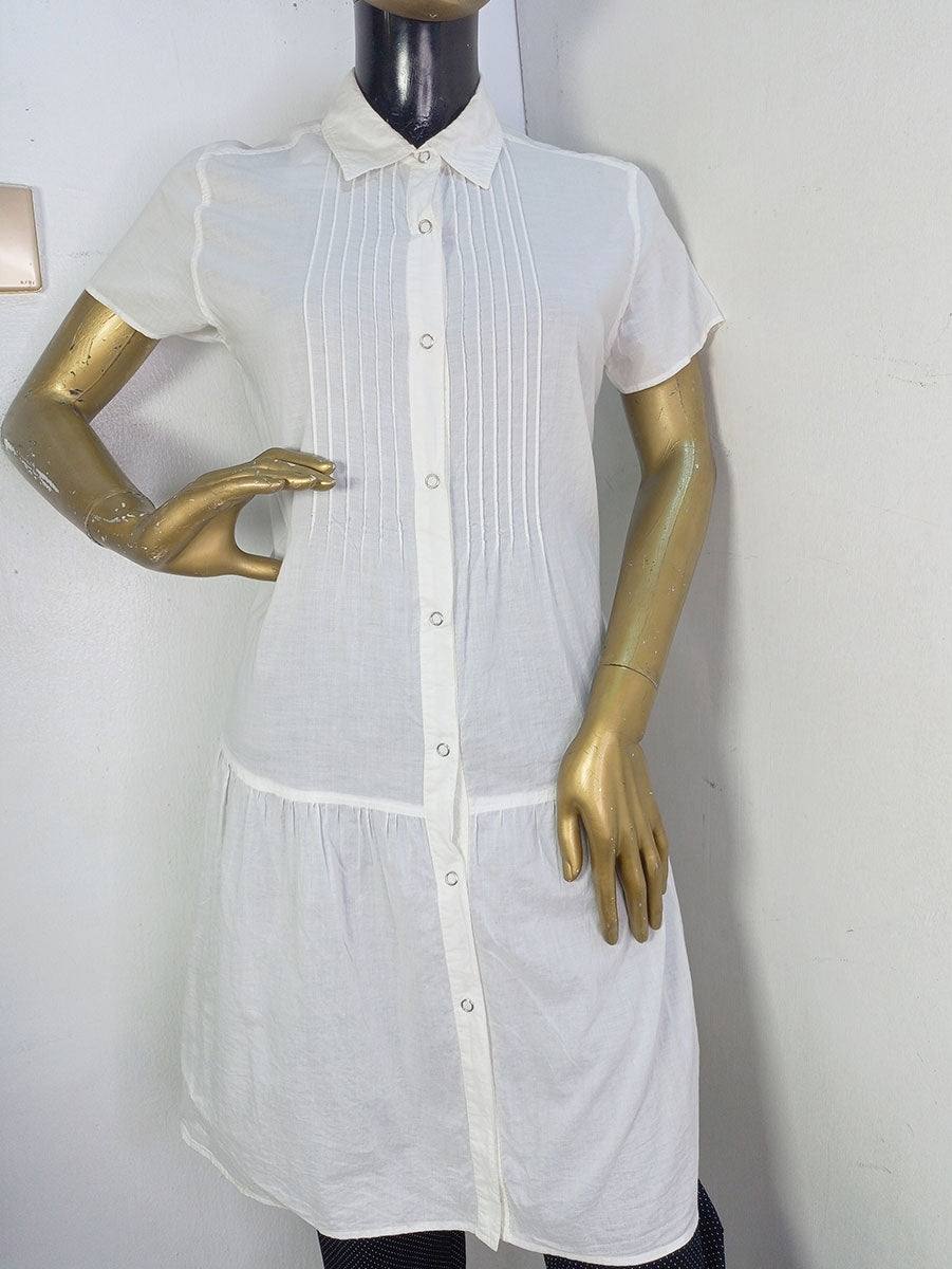 Crazy About Anything White Short Sleeve Shirt Gown