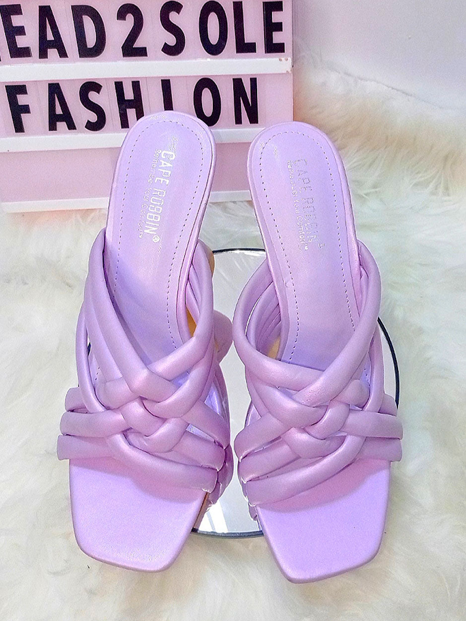 Cape Robbin Plaited Mule in Lilac