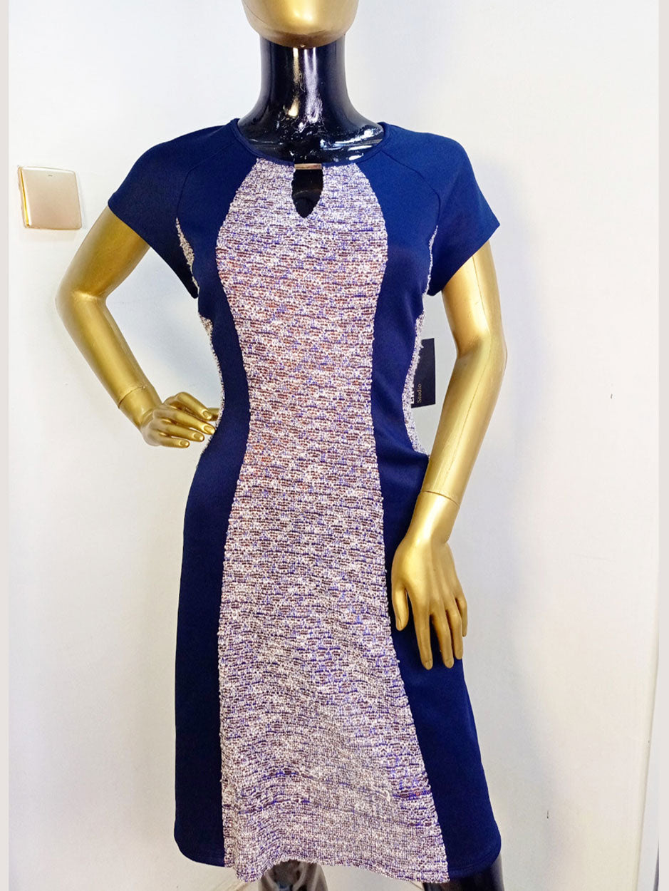 Enfocus Studio Navy Blue Short Sleeve Dress