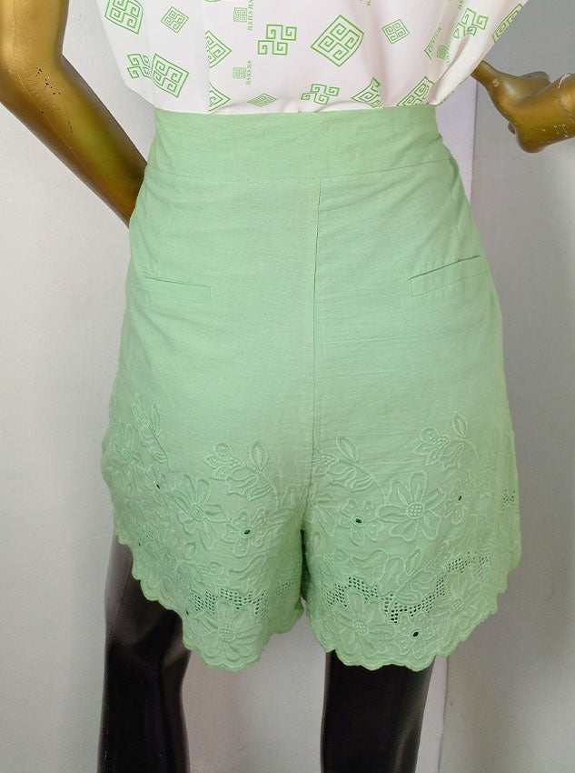 GABRISE SHORT IN WHITE AND MINT GREEN