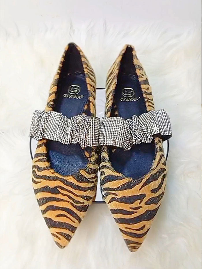 Givana Leopard Skin Flat Shoe