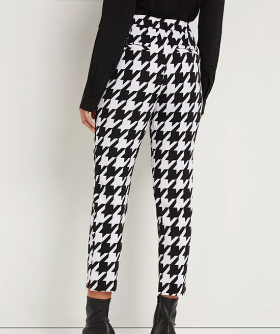 NY&C BLACK/WHITE HOUNDS TOOTH PANT STRAIGHT FIT