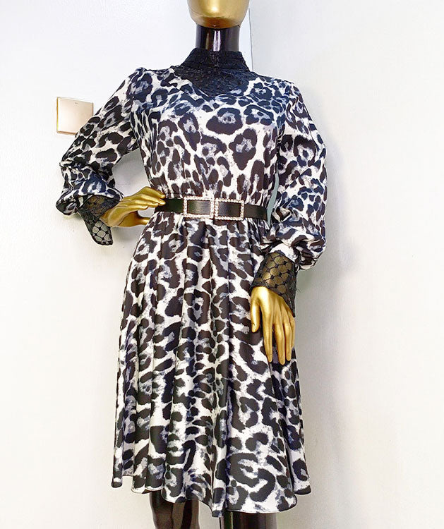 Joliesse Grey Leopard Dress