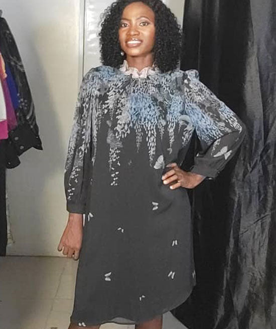 KAUSI HIGH NECK BUTTERFLY FLARE DRESS