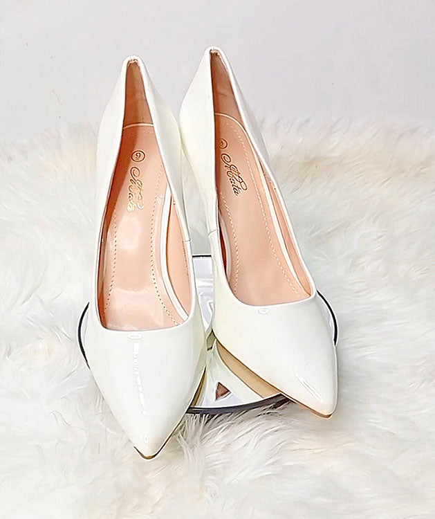 Mata White Stilleto Heel White Shoe