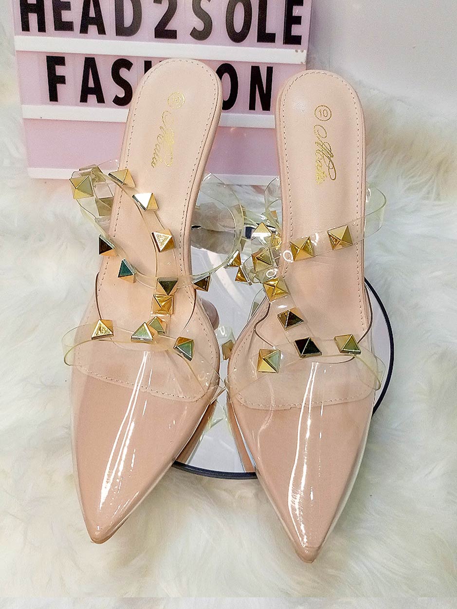 Mata Sandal with Pyramid Stone Nude
