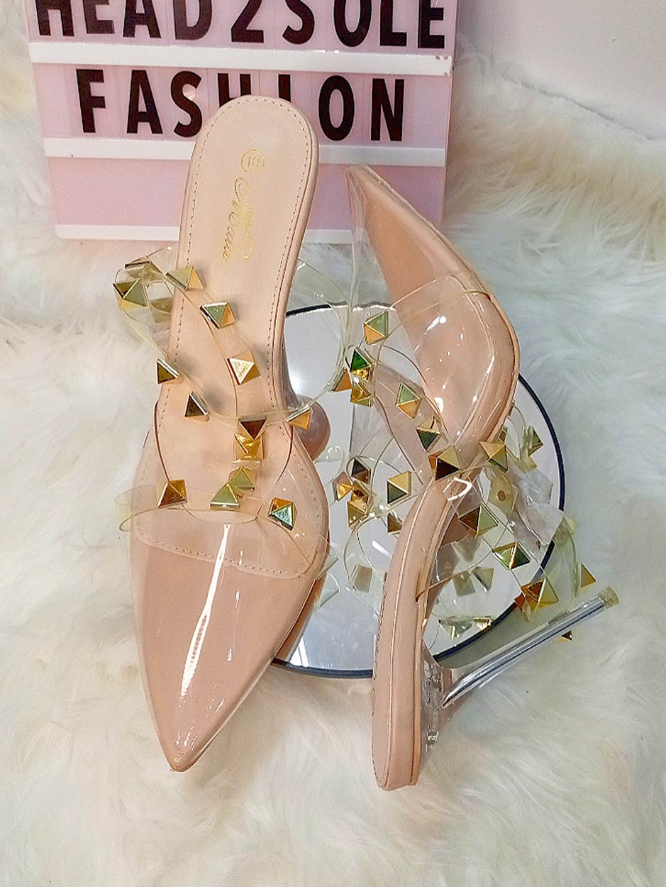 Mata Sandal with Pyramid Stone Nude