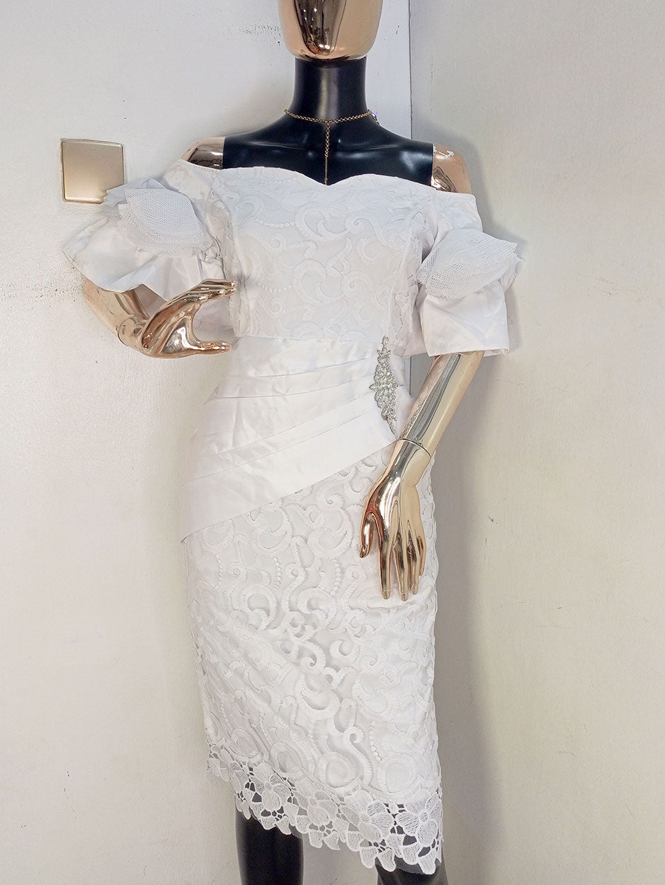 New Co Bella White Pleated Dress