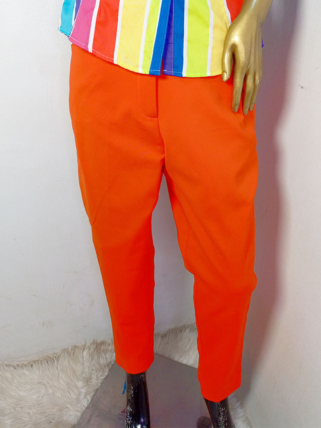 Ny&C Orange Cotton Pant Straight Fit