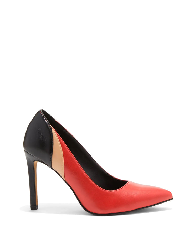 NY&C RED,NUDE & BLACK PUMP MADISON HEEL