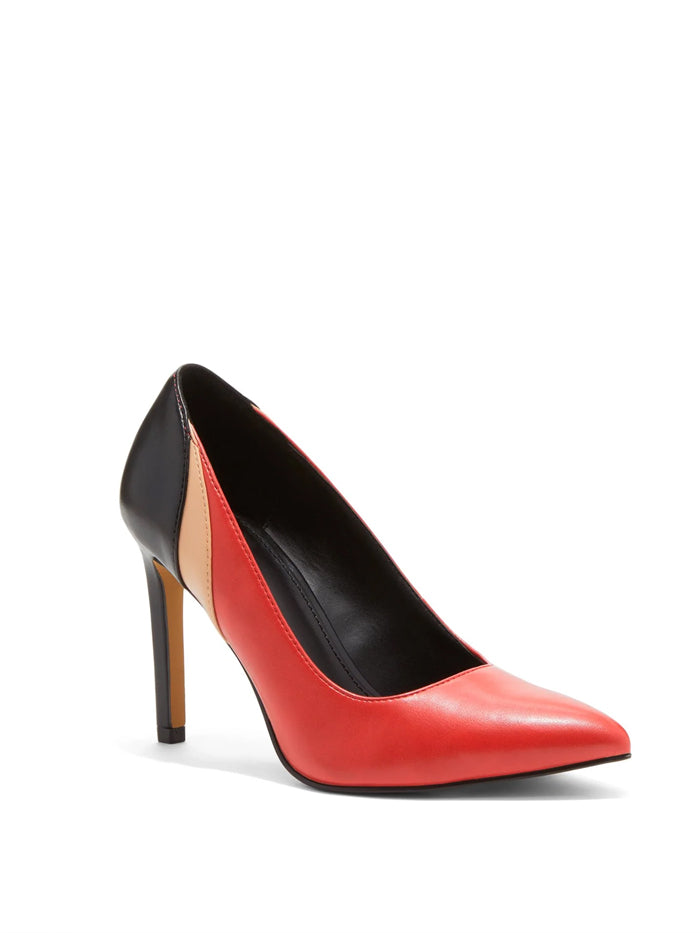 NY&C RED,NUDE & BLACK PUMP MADISON HEEL