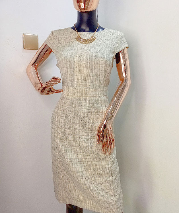 R&M Richards Cream Check Dress