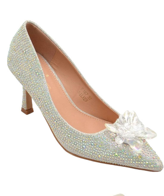 SERGIO TODZI CHAMPAGNE GOLD ALL STONED HEEL