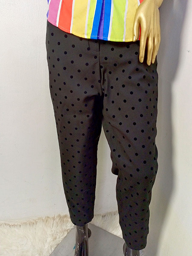 TALBOTS BLACK DOTS PANT HAMSPHIRE ANKLE