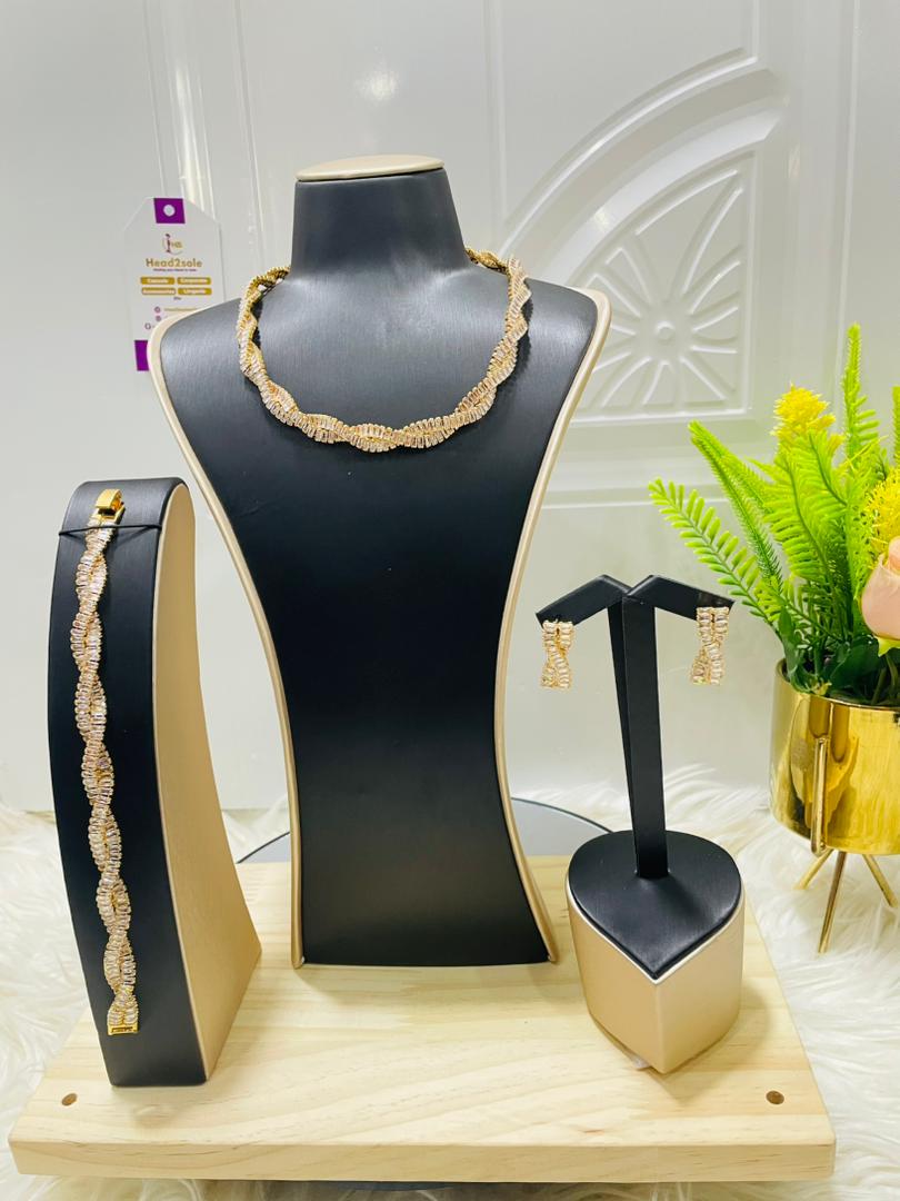 3 piece Cubic Zirconia gold filled jewelry set