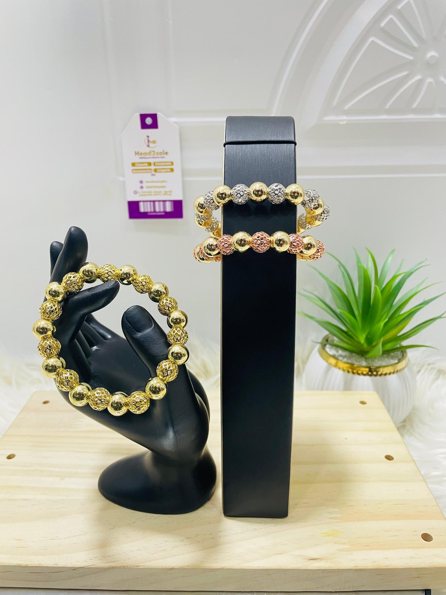 3 Piece Tricolor Beaded Bracelet Set