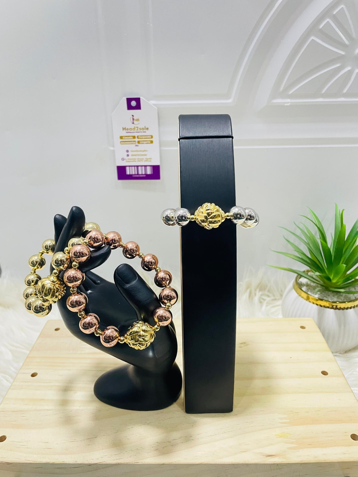 3 Piece Tricolor Beaded Bracelet Set