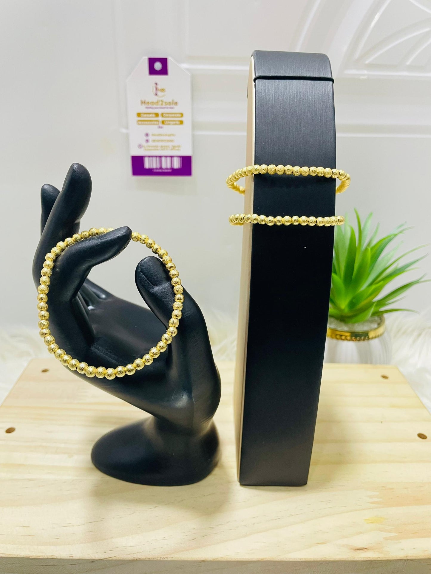 3 piece single tone Beaded Bracelet set