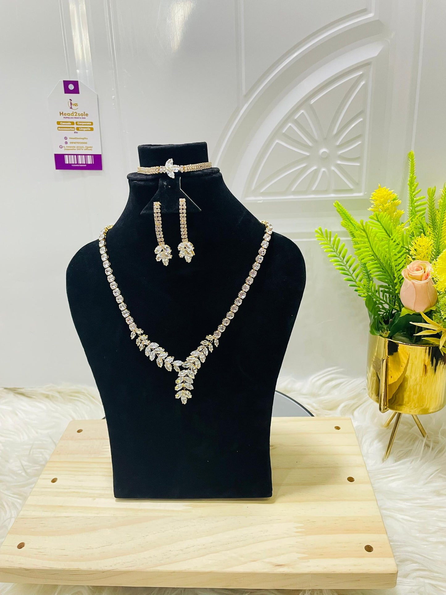 3 piece Cubic Zirconia Jewelry Bridal Set