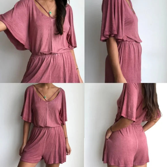 American Eagle Outfitters Peach Playsuit