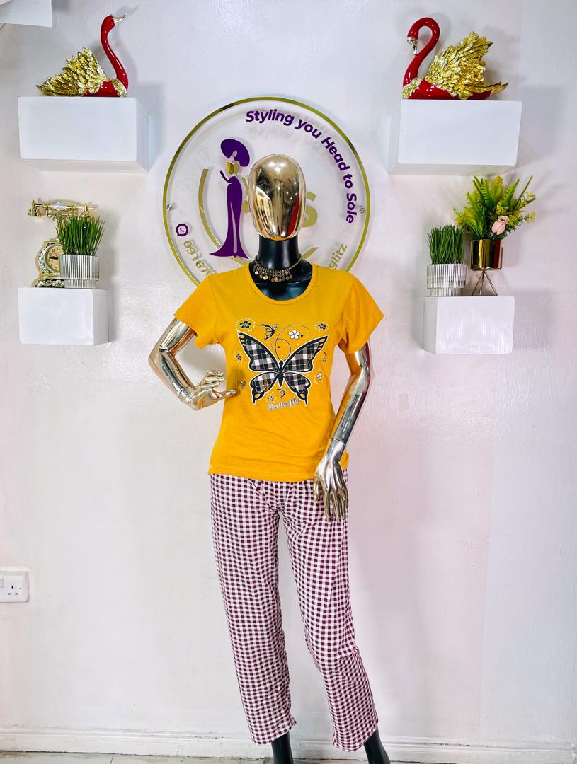 BEAUTIFUL GIRLS MUSTARD PYJAMAS