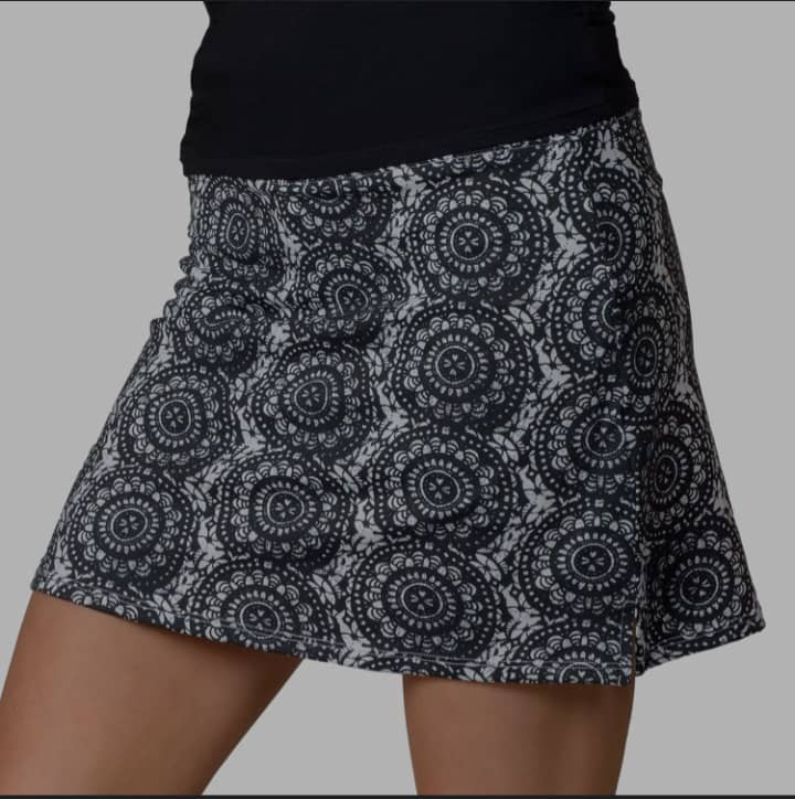 Tranquility Black Patterned Skort (skirt+short)