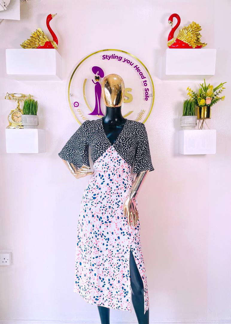 AD LIB LONDON CHIFFON MULTICOLORED POLKA DOT