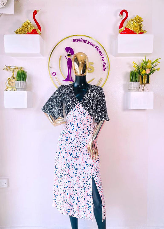 AD LIB LONDON CHIFFON MULTICOLORED POLKA DOT