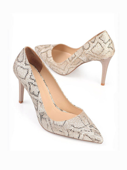 Bamboo Animal Skin Low Heel Scenario