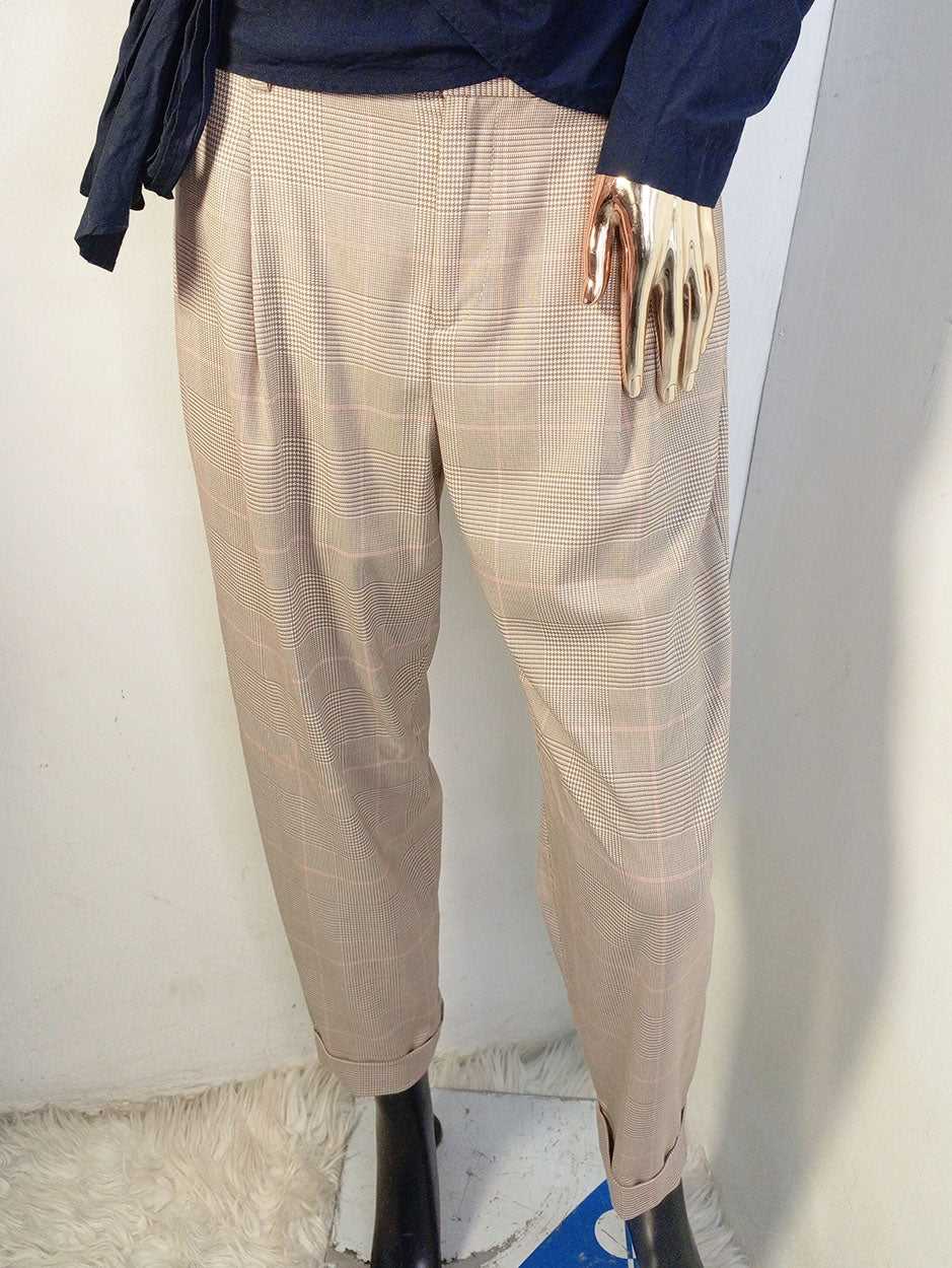 Banana Republic Brown Hounds Tooth Pant Check Pleat