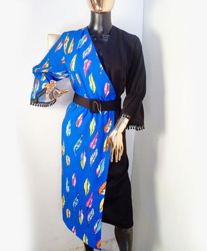 Byen Blue & Black Multicolour Dress