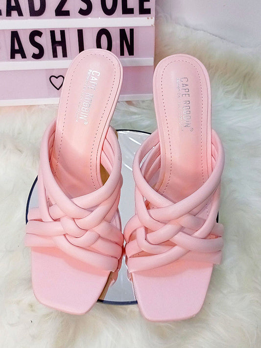 Cape Robbin Plaited Mule in Pink