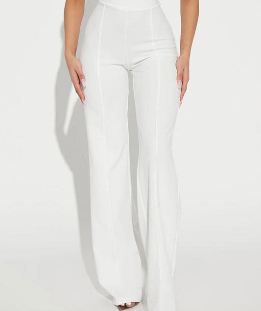 Fashionnova White Crepe Pant Palazzo