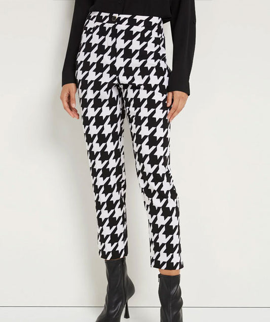 NY&C BLACK/WHITE HOUNDS TOOTH PANT STRAIGHT FIT