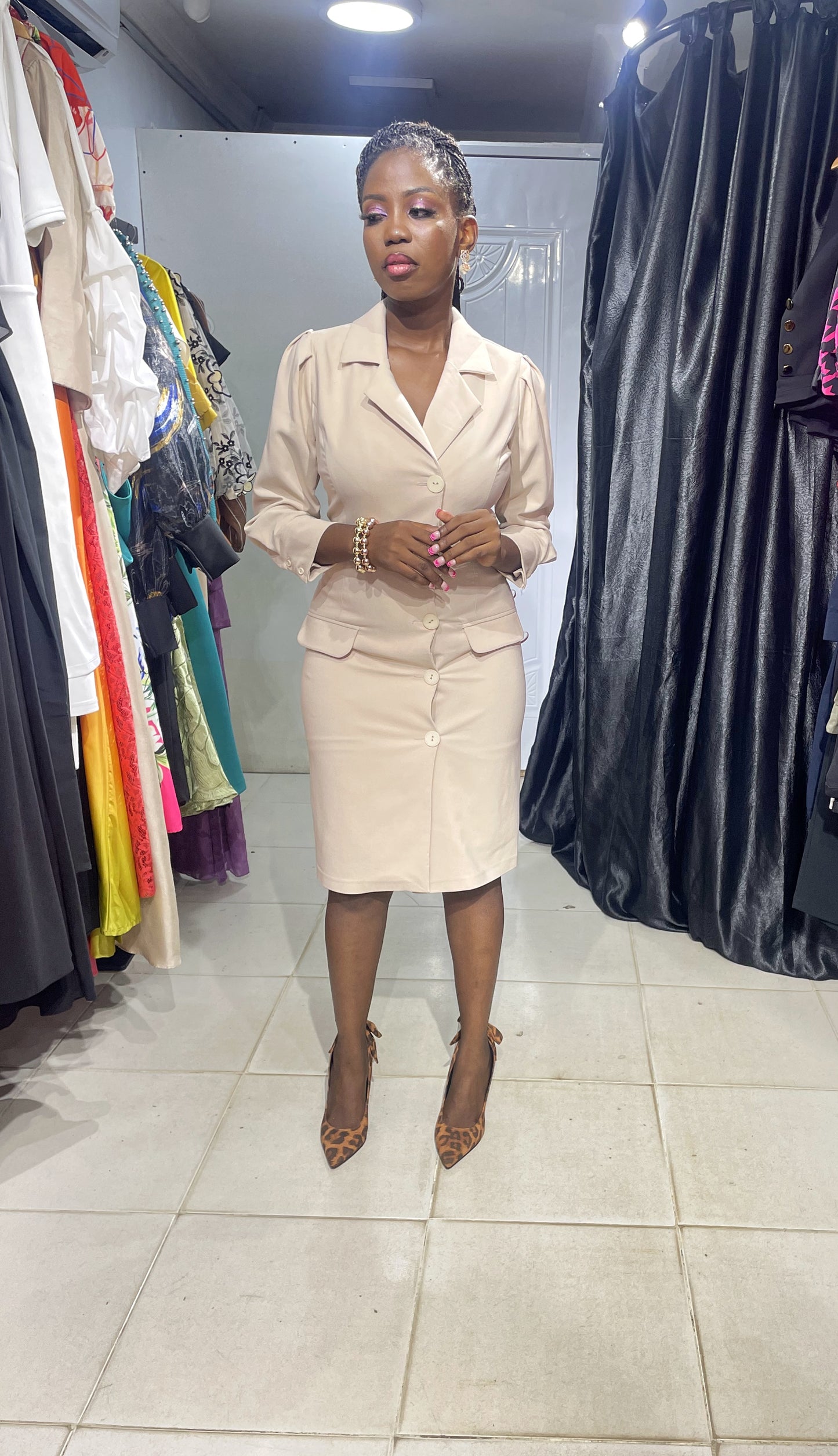 MARE DESIGN Biege Blazer Dress