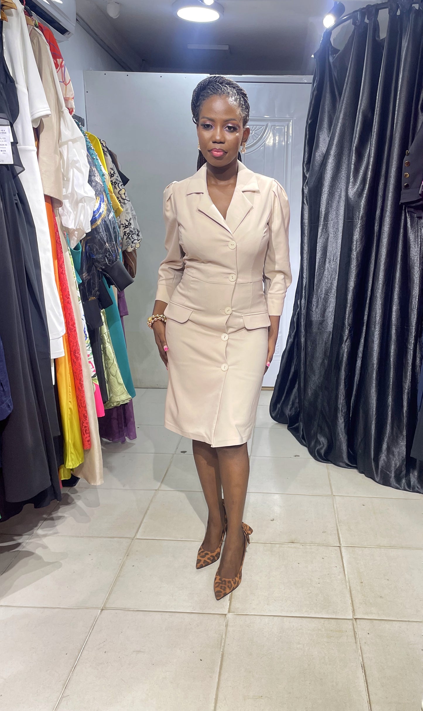 MARE DESIGN Biege Blazer Dress