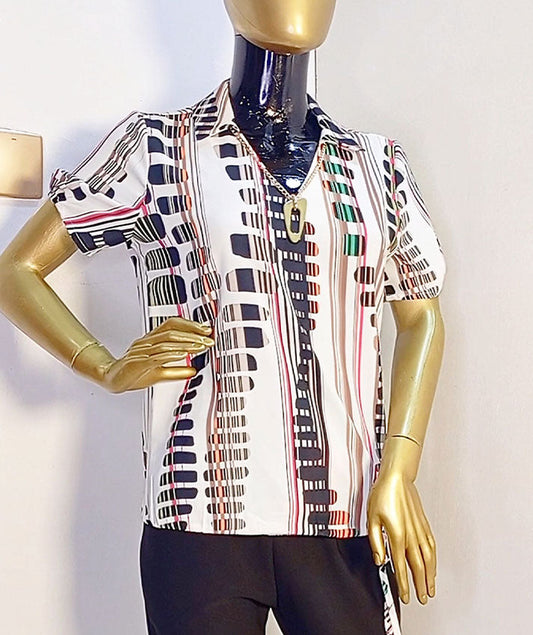 Joliesse White & Black Blouse