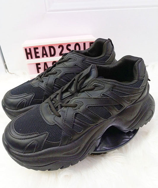 Liliana Black Chunky Trainers
