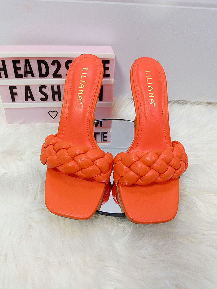 LILIANA WOVEN MULES STILETTO HEEL