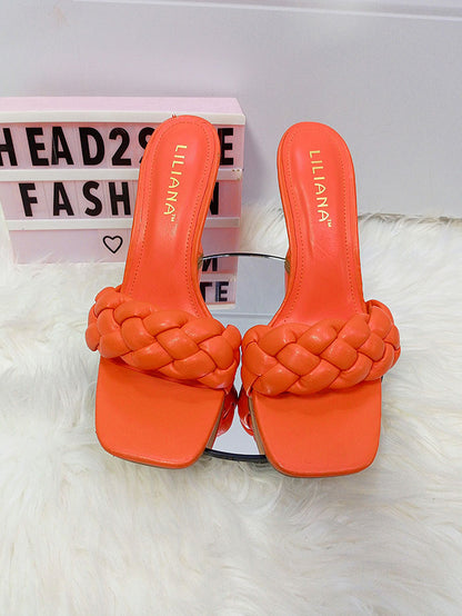 LILIANA WOVEN MULES STILETTO HEEL