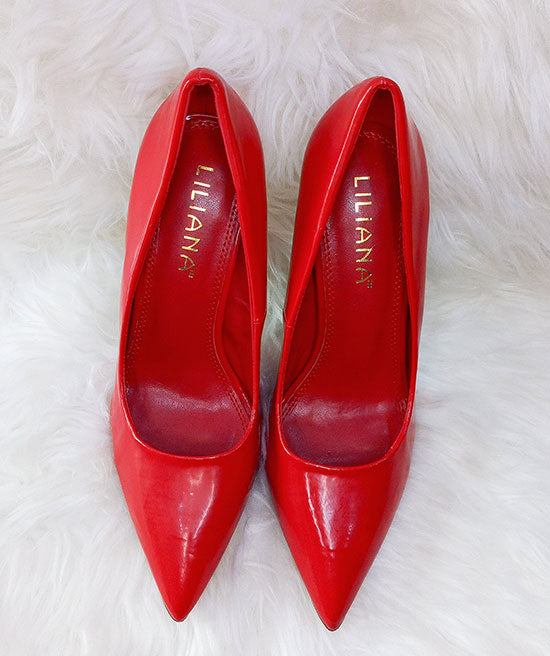 LILIANA STILLETO GOLD STILLETO HEEL RED