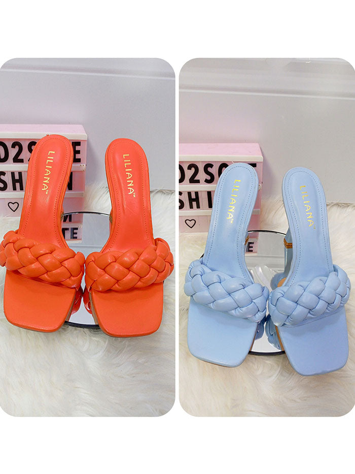 LILIANA WOVEN MULES STILETTO HEEL