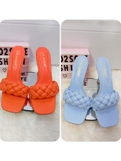 LILIANA WOVEN MULES STILETTO HEEL