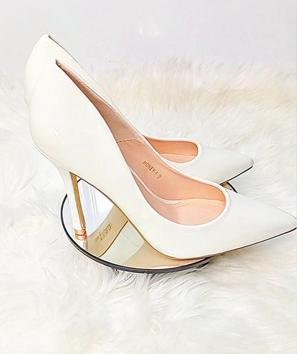 Mata White Stilleto Heel White Shoe