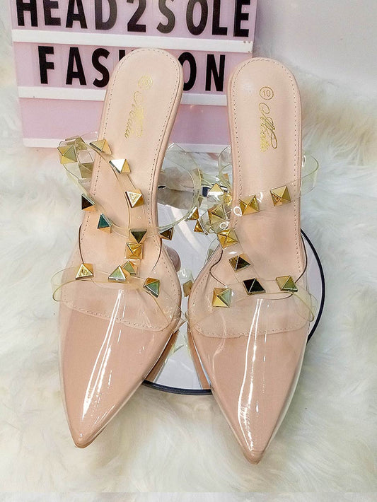 Mata Sandal with Pyramid Stone Nude